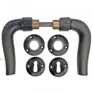 Drückergarnitur Avantgarde Art Deco Horn schwarz alt Türdrücker