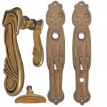 Tür Drückergarnitur Jugendstil floral alt prächtig 78mm 9er Vk