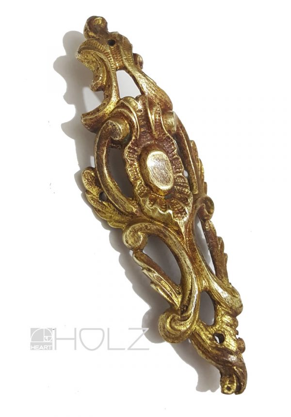 Bronze Möbelbeschlag antik feuervergoldet halbrund 10cm