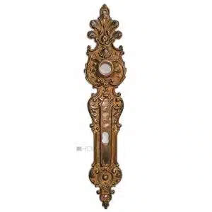 Langschild antik neo barock alt Gründerzeit Messing 16.9mm 98