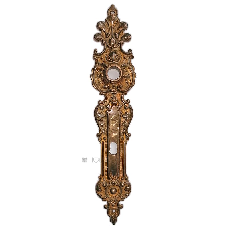 Langschild antik neo barock alt Gründerzeit Messing 16.9mm 98