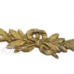 Möbelbeschlag antik Bronze feuervergoldet Lorbeer 10cm