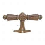 Fensterolive antik Dresdner Blume Fenstergriff Eiche 43mm