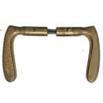 Türdrücker 1920er alt Hammerschlag Messing Türklinken 17.1mm 8er Vk