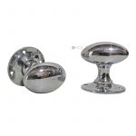 Türknauf Art Deco alt Messing vernickelt oval Drehgriff 60mm 8er Vk