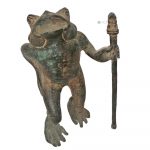 Bronze Froschkönig Gartenfigur Deko Kunsthandwerk alt 21cm