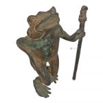 Bronze Froschkönig Gartenfigur Deko Kunsthandwerk alt 21cm