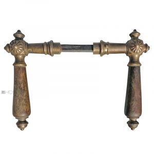 Prächtige Türdrücker antik Blüte Messing Türklinken 16.1mm 9er Vk