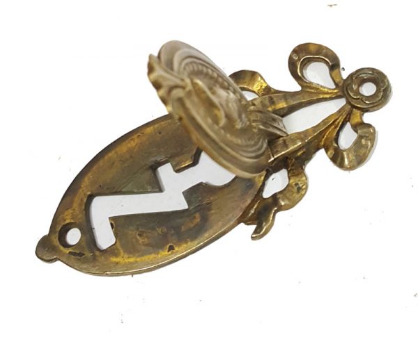 Schlüsselschild antik Frauenkopf Bronze feuervergoldet