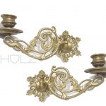 Klavier Kerzenhalter antik Paar Leuchter Wandhalter alt