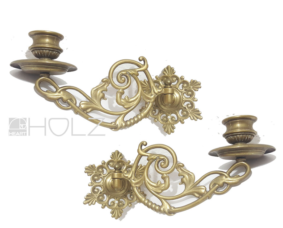 Klavier Kerzenhalter antik Paar Leuchter Wandhalter alt