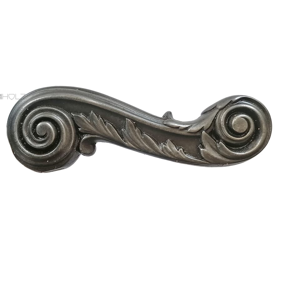 Großer Türdrücker antik Haustür alt Blattwerk Volute Eisen 24mm 10er Vk