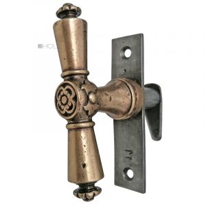 Fensterolive antik Messing Blüte alt Fenstergriff Einreiber 24mm