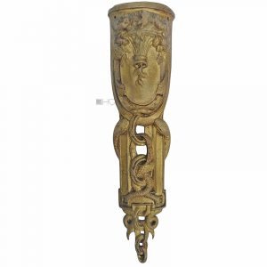 Möbel Bronze Beschlag antik Schlangen alt feuervergoldet 23cm