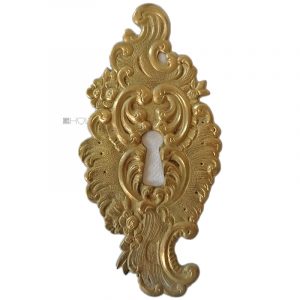 Großes Möbel Bronze Schlüsselschild antik neo barock prächtig 15.3cm