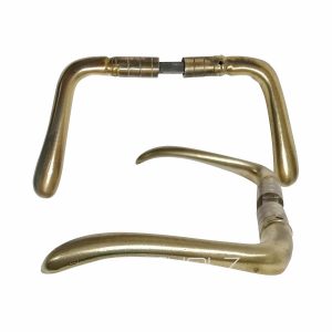 Jugendstil Türdrücker antik Messing Türklinken Welle 8er Vk 14.5 mm