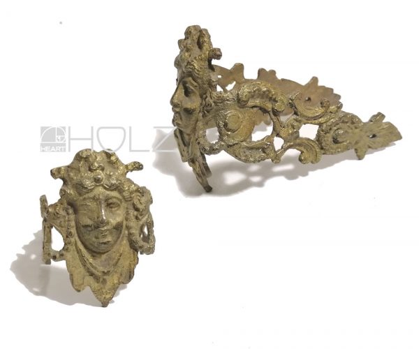 Bronze Beschlag antik Empire feuervergoldet Möbel alt 13 cm