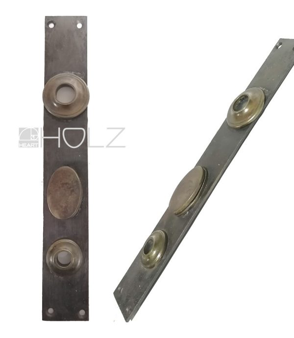 Langschild antik Messing auf Stahlplatte Türdrücker alt 15.5 mm 76