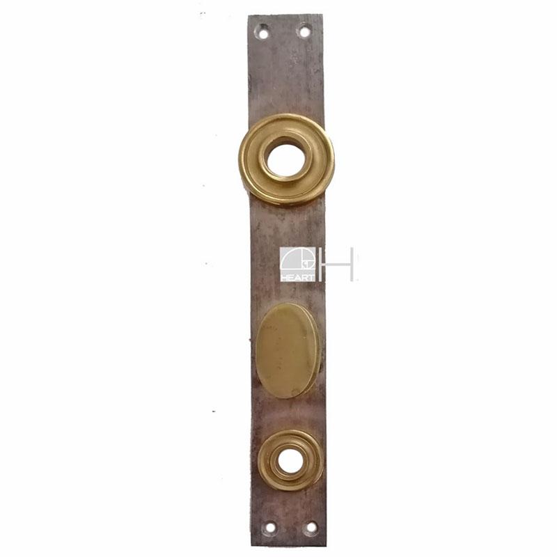 Langschild antik Messing Einstemm Tür Türdrücker alt 16.3mm 65