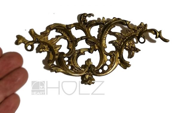Bronze Möbelbeschlag antik Barock feuervergoldet alt 16cm
