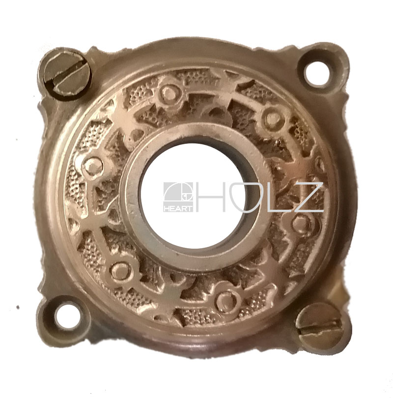Prächtige Drückerrosette antik Messing Türdrücker 15.8 mm
