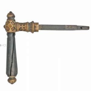 Türdrücker antik Kugel Ebenholz alt Kastenschloss 16.5mm 8er Vk