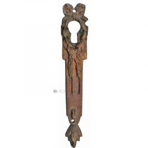 Bronze Möbel Schlüsselschild antik alt Schleife Kranz 21x113mm