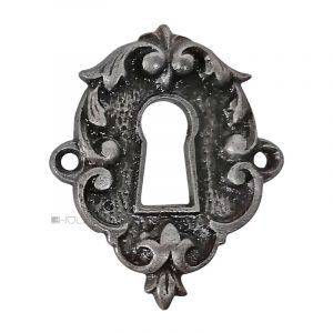 Tür Schlüsselschild antik Eisen Schlüsselrosette floral alt