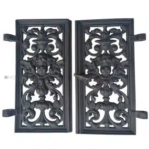 Ofentür antik Putten Kamin Tür Holzofen Öffnung 24cm