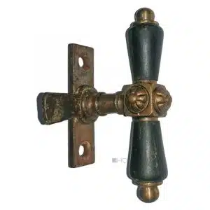 Fensterolive antik Würfel Blüte Messing Ebenholz Einreiber plan