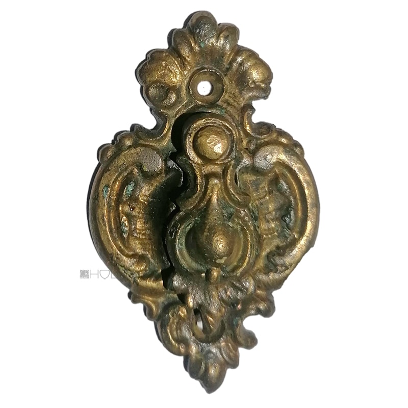 Prächtiges Tür Schlüsselschild antik neo barock alt 77mm
