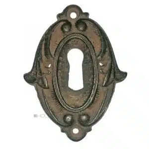 Großes Tür Schlüsselschild antik Eisen alt Baldachin 80mm