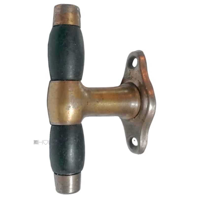 Fensterolive Jugendstil Avantgarde alt Tonne Messing vernickelt 85/52/43