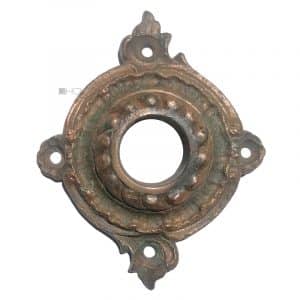 Drückerrosette antik neo barock Messing Perlen alt 17.6mm