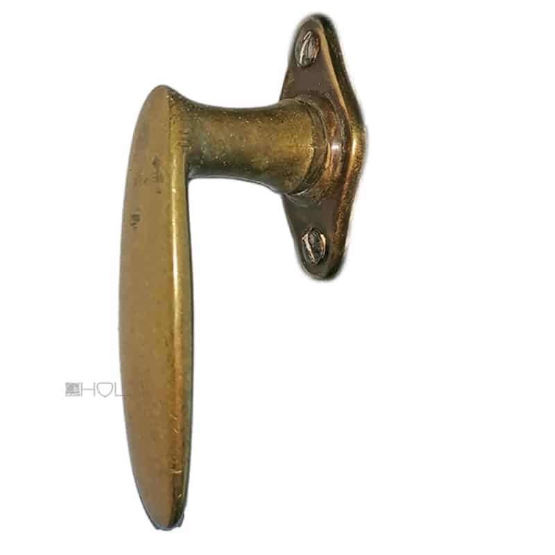 Fenster Halbgriff 1920er oval alt Messing Fenstergriff 82/41/43