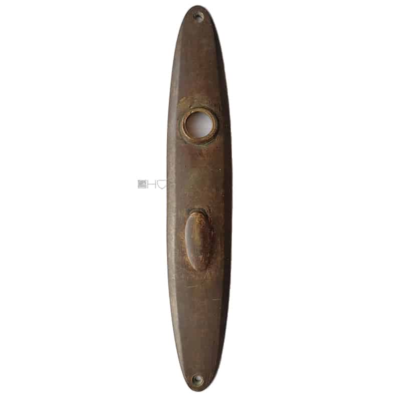 Langschild alt oval Messingguss alt Patina 16.4mm 70