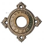 Drückerrosette antik Blattkranz Messing alt Rosette Türdrücker 21.4mm