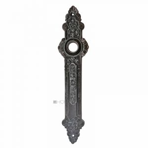Langschild Eisen antik Perle Türdrücker 59x260-18.2x78mm