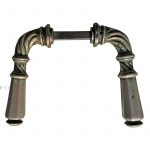 Türdrücker antik gewunden alt Messing Türklinken 17mm 8er Vk