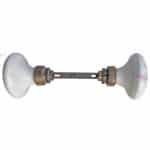 Türknauf Garnitur alt Porzellan antik rund floral bedruckt 62mm 8er Vk