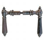 Türdrücker antik Kugel oval Eisen Türklinken alt 17.8mm 8er Vk