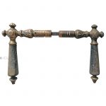 Türdrücker prächtig antik Kugel Blüte Türklinken Messing Horn 15.9mm 8er Vk