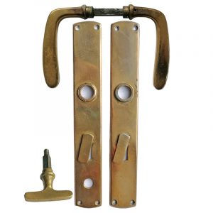 Drückergarnitur Jugendstil halbrund alt Türdrücker 68mm 9er Vk