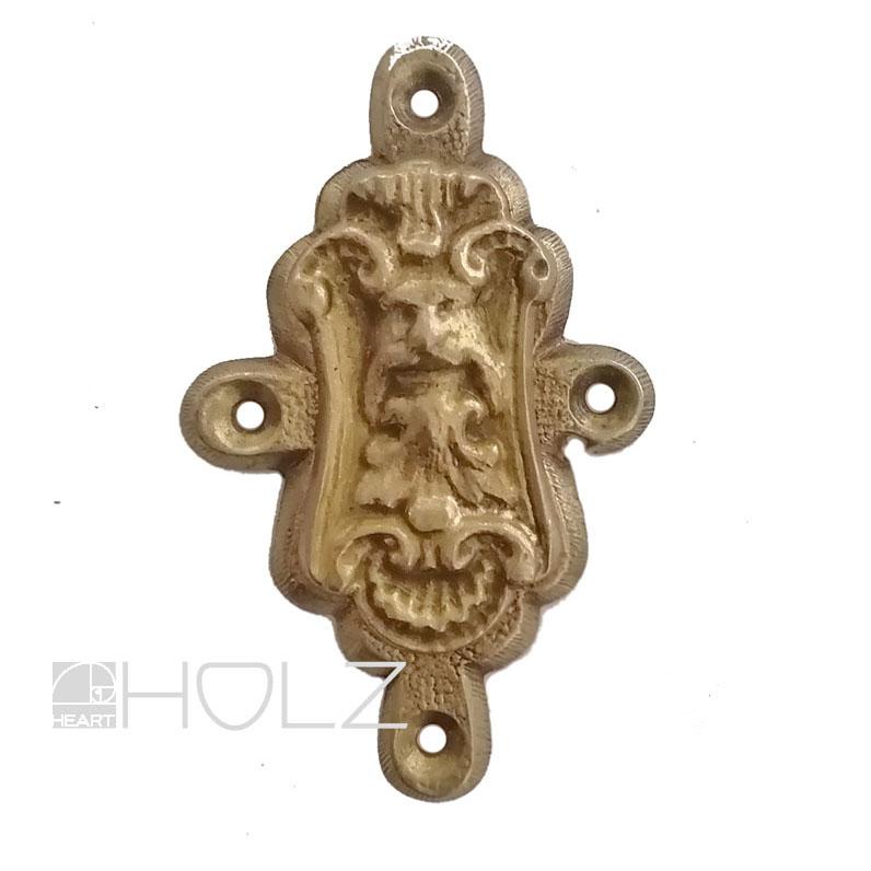 Schlüsselschild antik Satyr Schlüsselrosette Messing alt