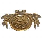 Möbel Bronze Beschlag antik Engel Harfe 12.5cm