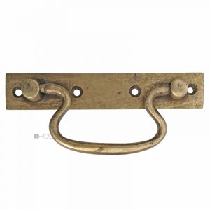 Schubladengriff antik Messing alt Hängegriff 124x50