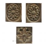 Gießer Prägemuster Blüte Ornament Bronze Steine 2cm
