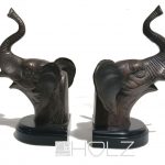 Buchstützen Bronze Art Deco Elefant Regal Stützen