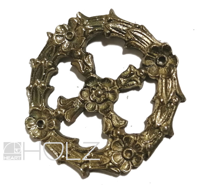 Bronze Beschlag antik feuervergoldet Möbel alt 37 mm