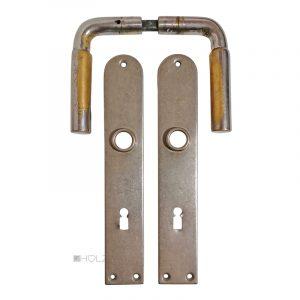 Drückergarnitur Türdrücker Bauhaus Messing vernickelt alt 1920er 72mm